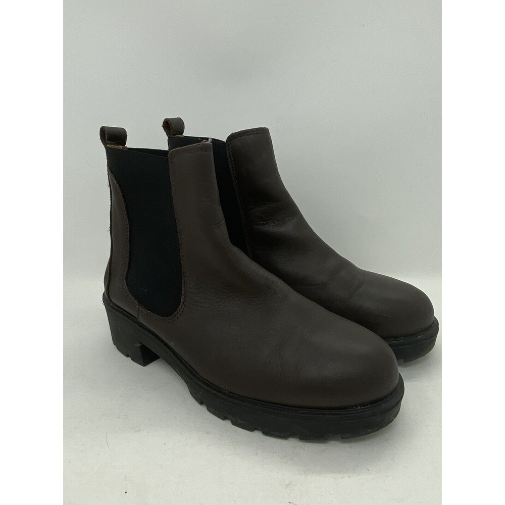 Enza Tesati Women's Leather Chelsea Boots Size 41 9.5 10 US Brown Ankle Booties